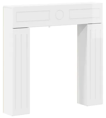 Immagine prodotto di vidaXL Cornice per camino, bianco lucido, 102 x 18 x 100,5 cm, realizzata in materiale composito di legno