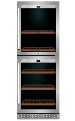 Produktbild von Caso Winechef PRO 126-2D Freistehender Weintemperierschrank, Edelstahldekor, 126 Flaschen, 2 Temperaturzonen, 5-20°C, 42 dB, eingebauter Ventilator, Smartphone-Steuerung