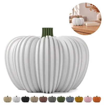 Image de Lanterne citrouille pour bougie LED — 9 cm – Blanc