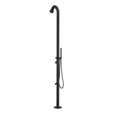 Produktbild von Sined Bosa Outdoordusche Aus Edelstahl 316l Mit Handbrause Und Fußwaschhahn Schwarz Satiniert