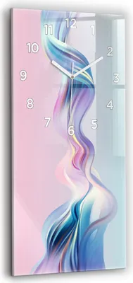 Produktbild von Wallfluent Wanduhr – Stilles Quarzuhrwerk - Uhr Dekoration Wohnzimmer Schlafzimmer Küche - Zifferblatt - weiße Zeiger - 30x60 cm - Pastellwellenabstraktion