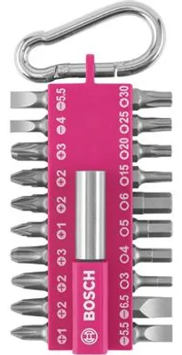 Produktbild von 21-teiliges Schrauberbit-Set mit Snap-hook, Pink