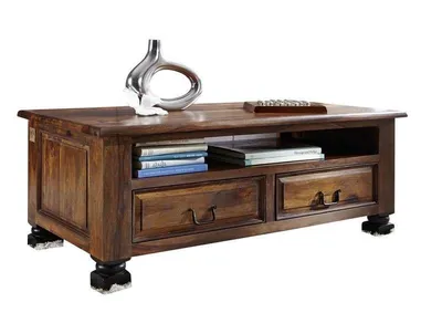 Image de MASSIVMOEBEL24 | Table basse 115x60 Palissandre laqué Brun NEW BOSTON #203