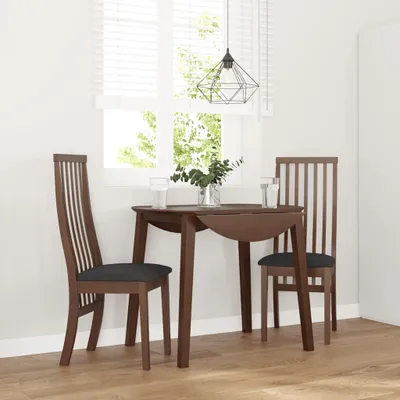 Produktbild von Möbel Esszimmerstühle mit Kissen 2 Stk. Braun Massivholz Gummibaum - Esszimmerstühle 4102454
