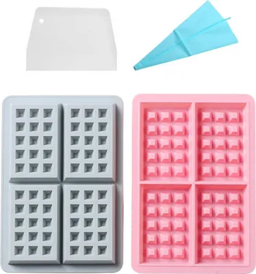 Obrázek produktu pro sada 2 silikonových forem na čokoládu, oplatkové sušenky, zdobení dortů, fondánové formy Na zdobení dortů, cukroví, čokoládu, gumovou hmotu, polymerovou hmotu