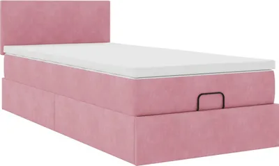 Produktbild von Ottoman-Bett mit Matratze Rosa 90x200 cm Samt
