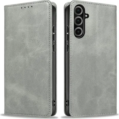 Produktbild von Handyhülle für Samsung Galaxy A26 5G Kunstleder Flip Cover Hülle Handytasche Case Kartenfach Farbe: Grau