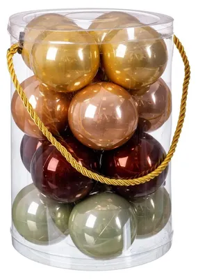 Weihnachtskugeln, mehrfarbig, Kunststoff, 6 cm, 16 Stück