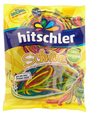 Produktbild von Hitschies bunte Schnüre fruchtige Schnüre mit vier Früchten 125g