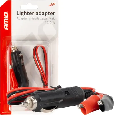 Zdjęcie produktu dla Adapter do zapalniczki z krokodylkami 12V/24V 60cm AMIO-03802
