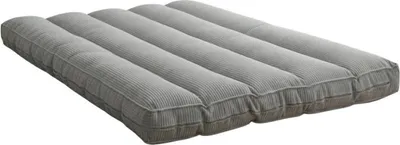 Image de Futon déhoussable 2 places en velours côtelé BANANAIR 140x190 cm gris clair