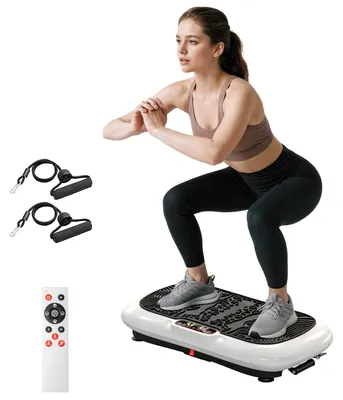 Productafbeelding van Trilplaat met 99 niveaus, 2 fitnessbanden, 73 x 40 x 13 cm, wit + zwart