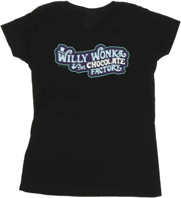 Produktbild von Willy Wonka - "Chocolate Factory Logo" T-Shirt für Damen BI51043 (XXL) (Schwarz)
