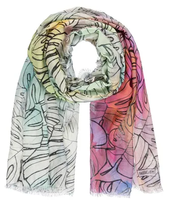 Immagine prodotto di Sciarpa multicolore con motivi a foglie