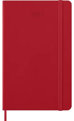 Produktbild von Moleskine 12 Monate Wochen Notizkalender 2027, Large/A5, 1 Wo = 1 Seite, rechts linierte Seite, Fester Einband, Scharlachrot