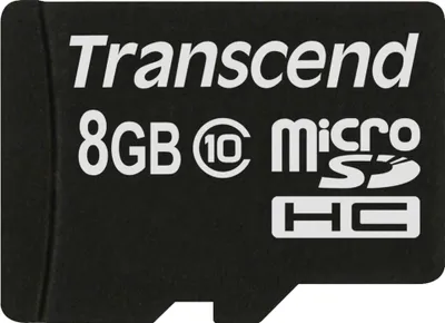 Zdjęcie produktu dla Transcend TS8GUSDC10, 8 GB, MicroSDHC, Klasa 10, NAND, 90 MB/s, Czarny