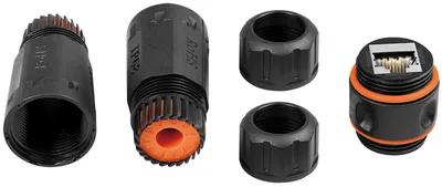 Produktbild von LogiLink NP0086, RJ45, Schwarz, Weiblich/Weiblich, Gerade, Cat6a, 22/26