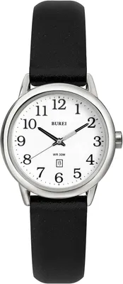 Produktbild von Damen Armbanduhr Schwarz Leder Analog Quarz 3ATM Wasserdicht, Leuchtzifferblatt, 35mm Business Uhr, Geschenk für Frauen, Elegant & Minimalistisch