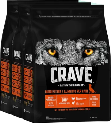 Produktbild von CRAVE™ Hundefutter Trockenfutter Trocken Adult mit Truthahn & Huhn 3 x 2,8kg