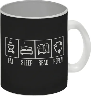 Produktbild von Eat, sleep, READ, repeat Glas Tasse Auf der Suche nach einem ausgefallen