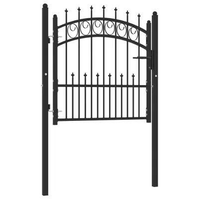 Zdjęcie produktu dla vidaXL Bramka ogrodzeniowa z kolcami stalowymi 100x100 cm czarna