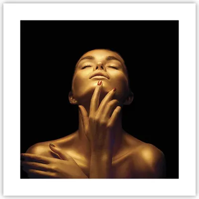Produktbild von Poster - Poster ohne Rahmen - Gold Frau Stück - 40x40 cm - Wand Bild - Wanddeko - Wandbilder - Kunstposter - Wandposter - Bilder - Kunstdruck - Wanddekoration - Wandbild - P2XAC40x40-4573
