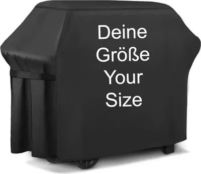 Produktbild von Deluxe Grillabdeckung, Schwarz, Wunschmaß – Wasserdichter BBQ Schutz – DEIN MASS [084]