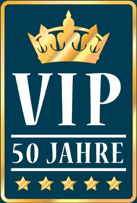 Produktbild von vianmo Holzschild 18x12 cm VIP 50 Jahre blau/weiß Geburtstag Feiern Party