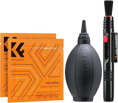 Produktbild von Kamera-Reinigungsset 3-in-1 mit Pinsel, Blasbalg und Mikrofaser