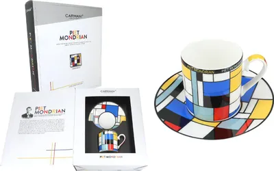 Immagine prodotto di Set di tazze e piattini - P. Mondrian, Composizione A (CARMANI)