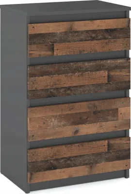 Produktbild von Kommode mit 4 Schubladen Sideboard Schubladenschrank Modern Möbel mit Schubladen für Ihr Schlafzimmer Anthrazit Industrial/Grau Matt - Old Style
