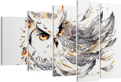 Produktbild von Bild auf Leinwand - Leinwandbild - Owl Federn Weisheit Natur - 150x100cm - Wand Bild - Wanddeko - Leinwanddruck - Bilder - Kunstdruck - Wanddekoration - Leinwand bilder - Wandkunst - EG150x100-3016