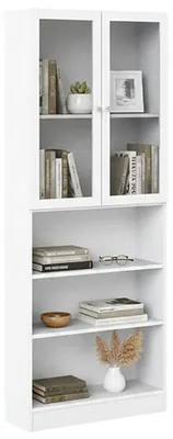 Produktbild von Bücherregal Chedeng, Büroregal, Mobiler Buchhalter, Bücherbrett, 79x28 h203 cm, Weiß