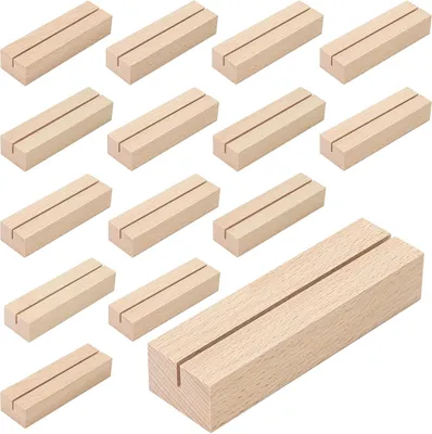 Produktbild von Holz Kartenhalter 15 Stück, Tischkartenhalter für Menüs, 10 x 3 x 2 cm, für Hochzeiten