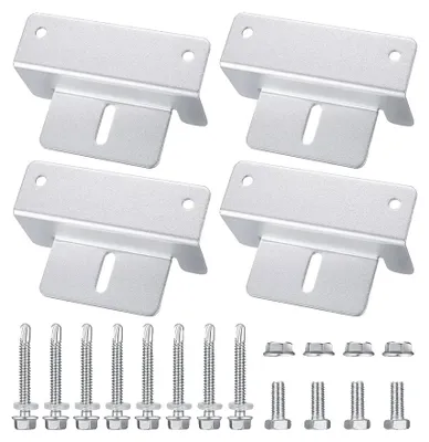Image de Kit de montage pour panneaux solaires, supports en aluminium, installation facile, lot de 4
