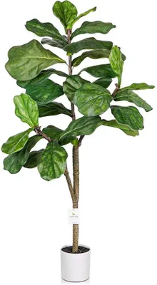 Image de Ficus artificiel d'intérieur de 120 cm avec branches et feuilles réglables