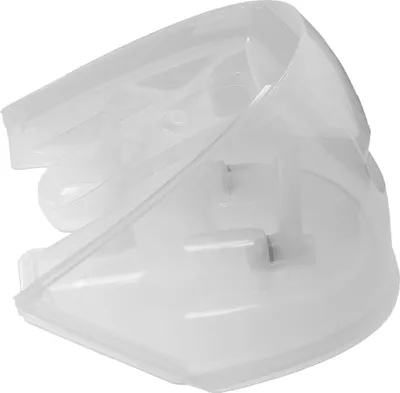 A clear, well-lit studio shot of a transparent plastic water tank.