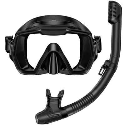 Produktbild von Schnorchelset Erwachsene Schnorchelausrüstung Anti-Leck und Anti-Beschlag gehärtete Glaslinse Panoramablick Schwimmmaske Trockendeckel Schnorchelset