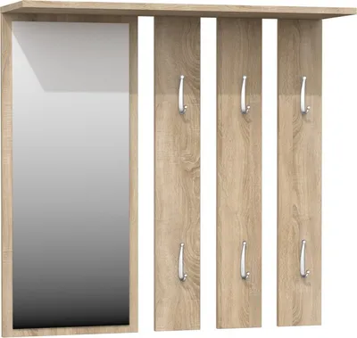 Produktbild von CDF Kleiderständer Opal | Farbe: Eiche Sonoma | Platz für Kleidungen, Mäntel, Jacken | Ideal für ein Vorzimmer, Flur, Arbeitszimmer, Büro | 6 Haken