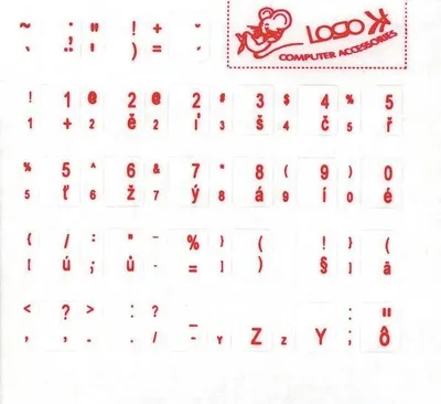 Produktbild von PremiumCord Tastaturaufkleber/ Tschechisch/ rot