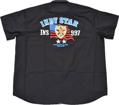 Produktbild von Übergrößen Kurzarm-Herrenhemd KAMRO Schwarz Rückenprint 8XL