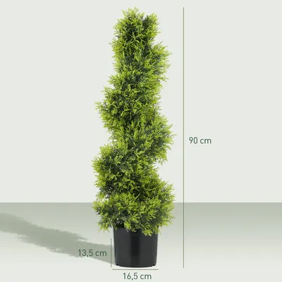 Immagine prodotto di HOMCOM Cipresso artificiale da 90 cm, pianta artificiale a forma di spirale, piante artificiali