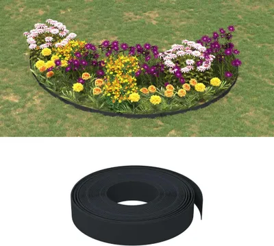 Produktbild von The Living Store Rasenkanten 2 Stk. Schwarz 10 m 10 cm Polyethylen
