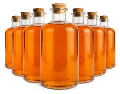 Produktbild von 6 x Glasflaschen 250ml mit Korkenverschluss Ölflasche Likörflasche Schnapsflasche Essigflasche oder Vorratsbehälter