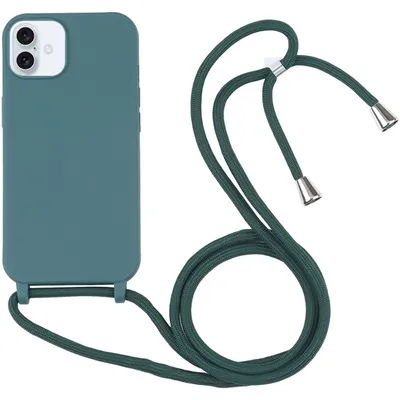 Produktbild von Mobigear Lanyard iPhone 16 Silikon Handykette - Grün