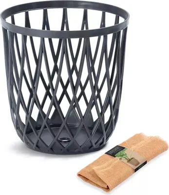 Obrázok produktu pre nabbi Plastový univerzálny kôš s jutovou tkaninou IKUB35J 35 l - antracit