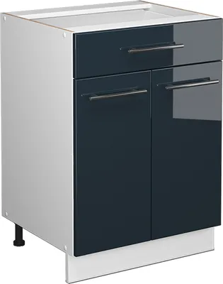 Produktbild von Küchenunterschrank Vicco Fame-Line Dunkelblau Hochglanz 60 cm mit Schublade, ohne Arbeitsplatte, Model 49635