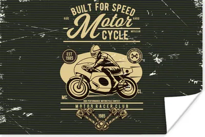 Produktbild von MuchoWow® Poster Motorrad - Retro - Briefe 60x40 cm - Schlafzimmerdekoration