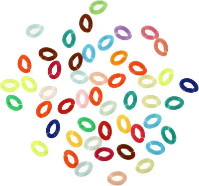 Produktbild von 200 Stück gemischte farbige Biegeringe als Kettenverbinder für DIY-Schmuckherstellung, Armbänder, Taschen, Handys und Accessoires