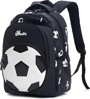 Produktbild von CarryQuest® - Schulrucksack Oxford Fußball 40x29x19 cm Schwarz Weiß